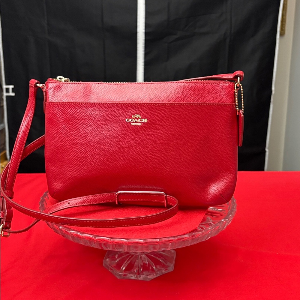 EUC Coach Red Leather Shoulder Bag